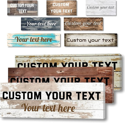 LZIMU Custom Signs for Wall Personalized Canvas Prints Sign with Your Text Customized Family Sign Wall Art for Rustic Farmhouse Home Decor (10"x20")-Ruum Studio Home