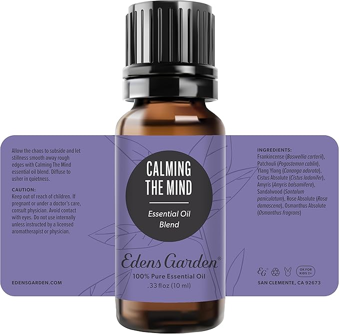 Edens Garden Calming The Mind Essential Oil Blend, 100% Pure & Natural Best Recipe Therapeutic Aromatherapy Blends- Diffuse or Topical Use 10 ml-Ruum Studio Home
