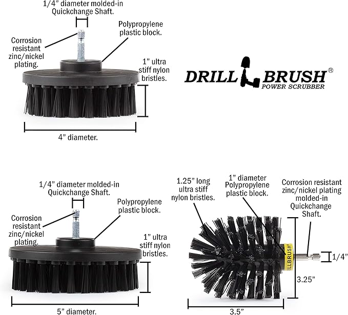 The Ultimate No-Wire Grill Brush Kit - BBQ Accessories - Drill Brush - Rust Remover - Cast Iron Skillet - Grill Cleaner - BBQ Brush - Grill Accessories - Grill Scraper - Electric Smoker - Gas Grill-Ruum Studio Home