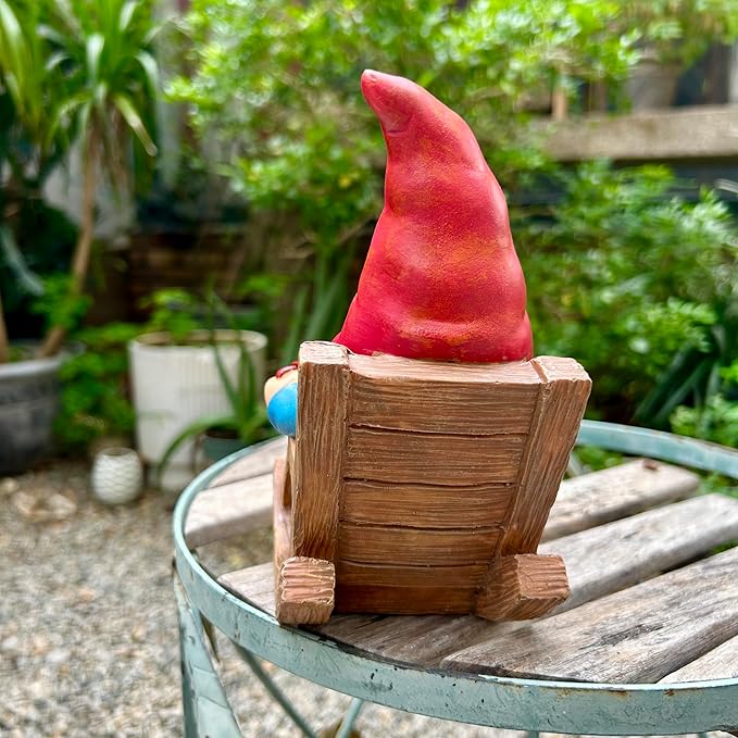 Drinking Coffee Faceless Garden Gnome Statue Decoration 7.1" Figurine Ornament for Indoor Outdoor Home Patio Yard Lawn-Ruum Studio Home