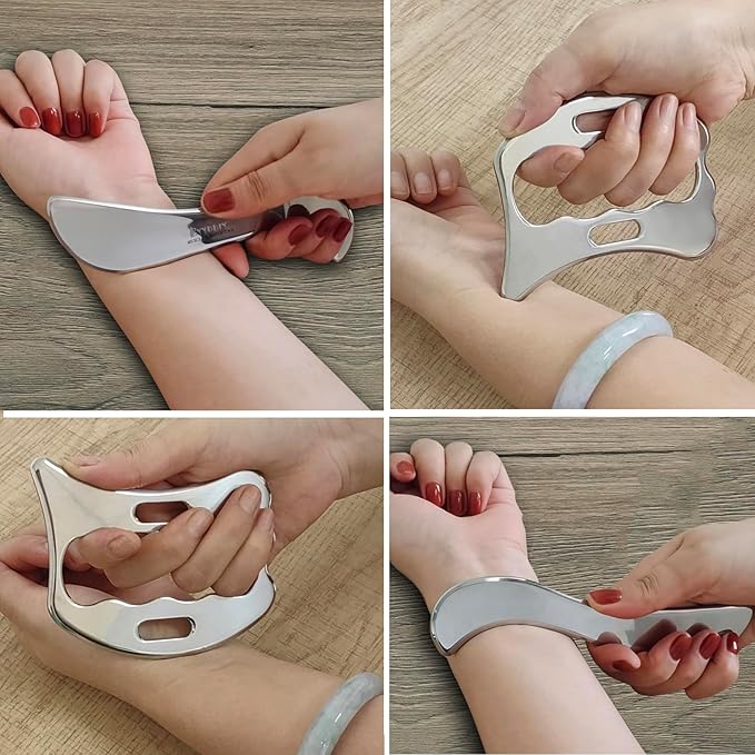 BYYDDIY Muscle Scraper Stick Set with Steel Balls for Lymphatic Drainage, Gua Sha Scraping Massage Tool, Release Myofascial Trigger Points for Physical Therapy (Mz-SBD2)-Ruum Studio Home