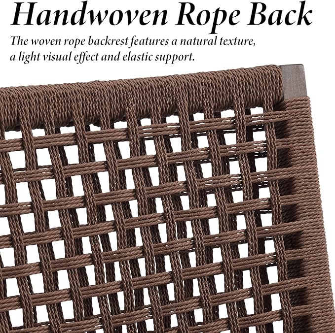 Kmax Farmhouse Dining Chairs Set of 2, Rustic Kitchen Chairs with Linen Fabric Seat and Woven Back, Vintage Accent Chairs for Dining Room, Living Room, Beige-Ruum Studio Home