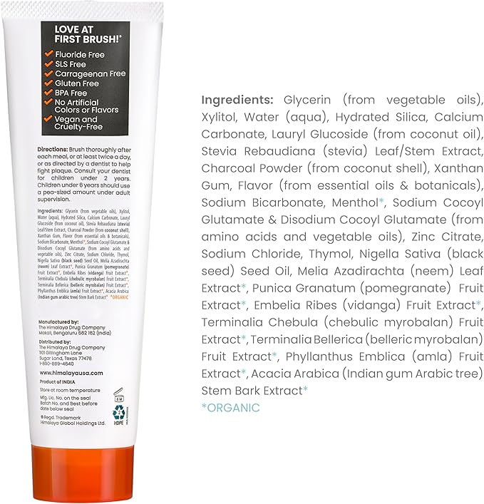 Himalaya Botanique Whitening Antiplaque Toothpaste with Charcoal + Black Seed Oil, Fluoride Free, for Whiter Teeth, 4 oz, 2 Pack…-Ruum Studio Home