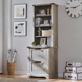 RedLemon Bookcase with 2 File Drawers, 72" Tall Farmhouse Bookshelf with Storage and Adjustable Shelves, 4 Tier Rustic Wood Bookshelf with Cabinet for Home Office, Living Room (Light Rustic Oak)-Ruum Studio Home