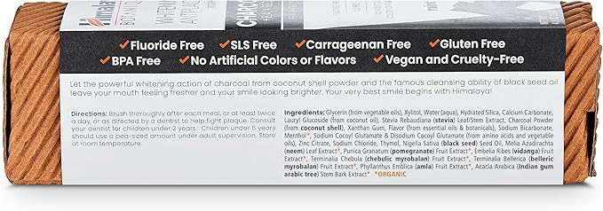 Himalaya Botanique Whitening Antiplaque Toothpaste with Charcoal and Black Seed Oil for Whiter Teeth, 4 oz…-Ruum Studio Home