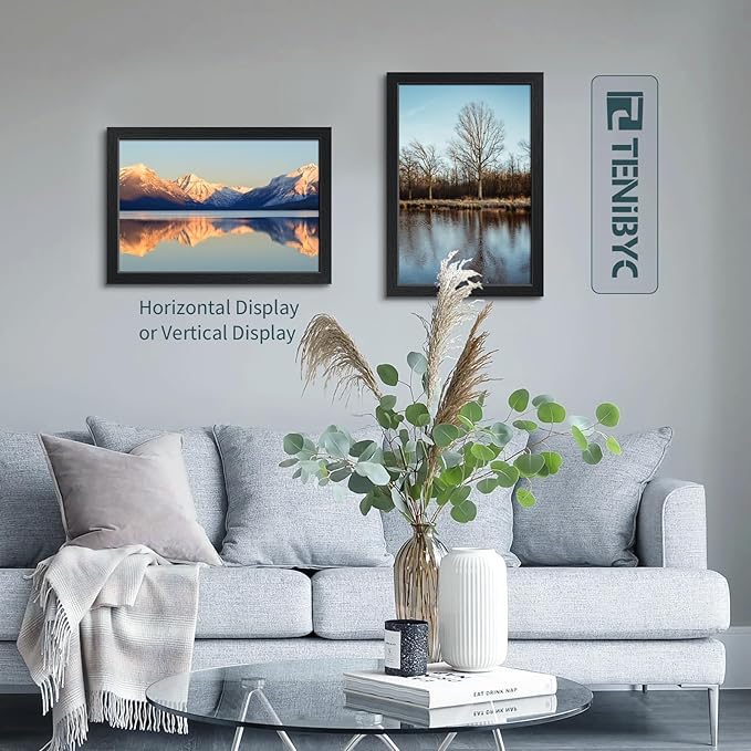 12x18 Poster Frame Set - 3 Pack, Textured Black Solid Wood with HD Tempered Glass, Wall Gallery Picture Photo Frame-Ruum Studio Home