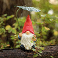 Garden Gnome Statue Decoration with Leaf Umbrella, 6.5” Figurine Ornament for Indoor Outdoor Home Patio Yard Lawn, for Gnome Lovers & Garden Enthusiasts，Mom，Women-Ruum Studio Home