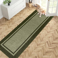 PURRUGS Dirt Trapping Door Mat 24" x 84", Non-Slip/Skid Machine Washable Entryway Rug, Shoes Scraper, Area Rug, Super Absorbent Welcome Mat for Muddy Wet Shoes and Paws, Budding Green & Sage Green-Ruum Studio Home