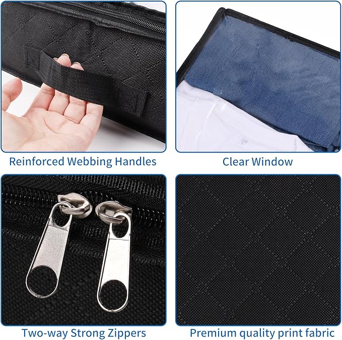 Fixwal Black Underbed Storage Bags with Clear Window and 2 Reinforced Handles Under Bed Storage Containers for Clothing, Bedding, Comforter (6 Pack)-Ruum Studio Home