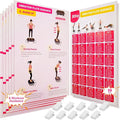 Vibration Plate Exercise Machine Poster - Upgraded 6 Workout Guidance & 10 Pcs Planner & 10 Pcs Double-Sided Clips, Comprehensive Whole Body Wave Vibrating Workout Chart, Pink-Ruum Studio Home