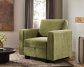 38.5 Oversized Accent Chair with Storage Green Corduroy, Single Modern Accent Sofa Chair with Arms for Apartment Living Room (21" Deep Seat)-Ruum Studio Home