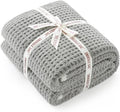 Snuggle Sac Ultra Soft Waffle Throw Blanket for Couch Bed Sofa 50x60 inches, Reversible Grey Blanket Microfiber Fluffy Fuzzy Cozy Knit Throws for Women Mothers Birthday Gifts-Ruum Studio Home