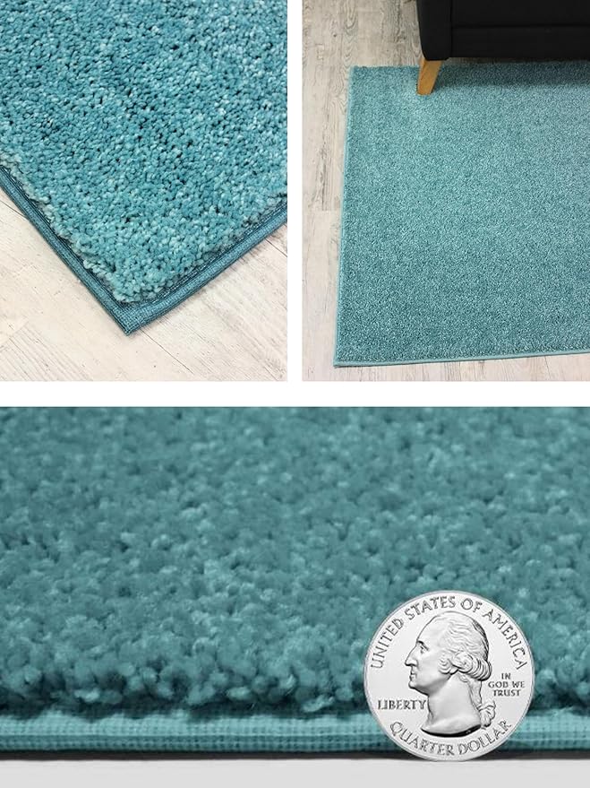 KOECKRITZ Soft and Colorful Kids Classroom Area Rugs (Passes Flammability Pill Test) Many Sizes and Bright Colors to Select from (8' x 8', Surf)-Ruum Studio Home