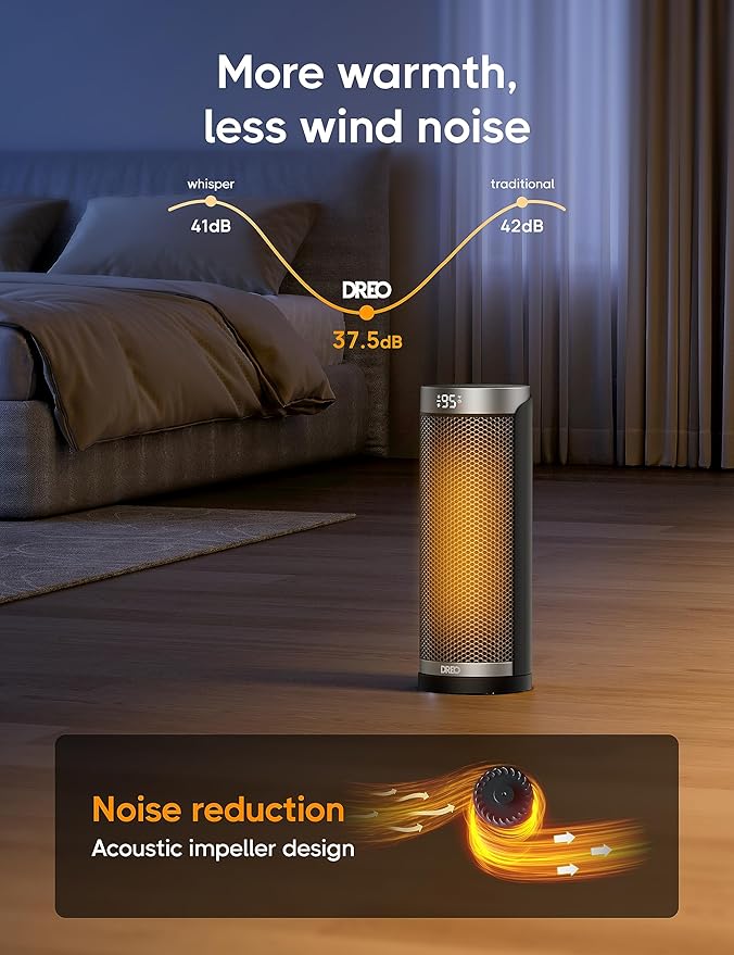Dreo Space Heater for Bathroom and Indoor, 70°Oscillating, 5 Modes, Remote for Home Bedroom, 12H Timer, with ALCI Safety Plug-Ruum Studio Home