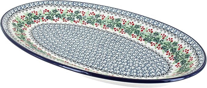 Blue Rose Polish Pottery Noelle Oval Platter-Ruum Studio Home
