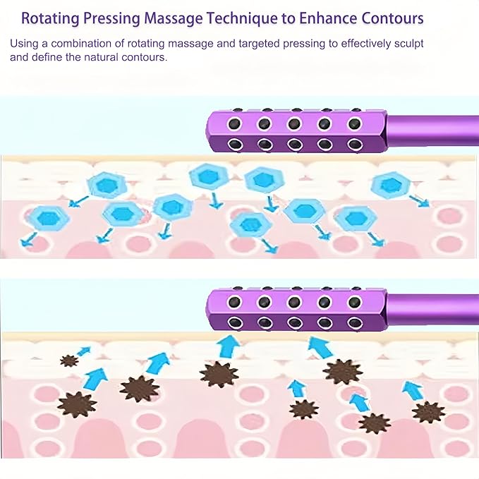 Beauty Sculptor Roller – 30 Germanium Massage Nodes for Facial Massager & Glow | Compact Beauty Tool for Lifting and Skin Care,Facial Roller (Purple, 1 PCS)-Ruum Studio Home