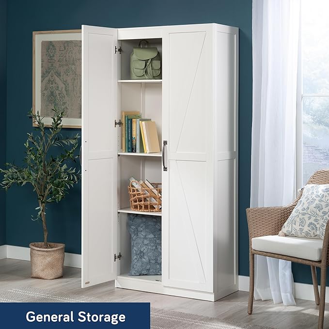 Sauder Miscellaneous Storage Cabinet, White Finish-Ruum Studio Home