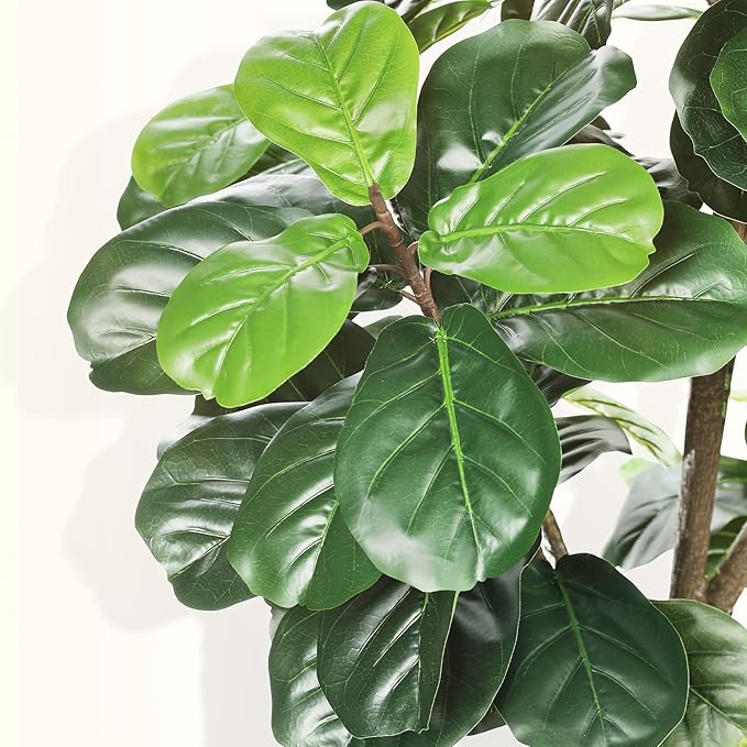 Faux Fiddle Leaf Fig Tree 7ft - Artificial Ficus Lyrata Plant in Pot - Fake Fig Tree for Indoor Modern Home House Office-Ruum Studio Home
