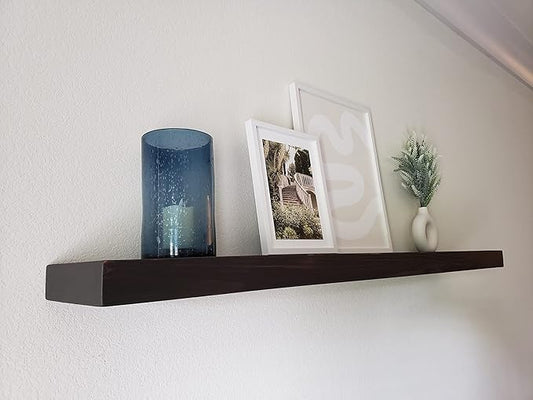 joelsantiques - 42 Inch Wooden Floating Shelves for Wall - 42x6x2 in - Made of Natural Wood - Long Heavy Duty Rustic Wall Shelves for Bedroom - Perfect for Living Room, Kitchen - Black-Ruum Studio Home