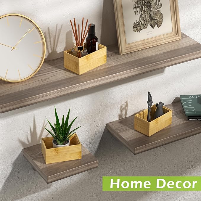 Bathroom Drawer Organizer Trays, Bamboo Silverware Drawer Organizer Kitchen Utensils, 8 PCS Wood Box Stackable Bins for Makeup, Office Desk, Vanity, Junk Drawer-Ruum Studio Home