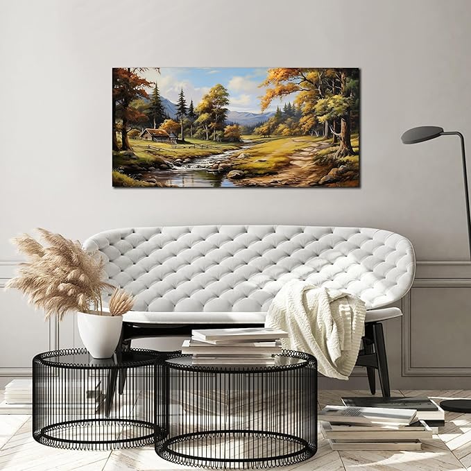 Natural Landscape Wall Art for Living Room Farmhouse Canvas Wall Art Prints Vintage Home Office Decor 20 x 40 Inch-Ruum Studio Home