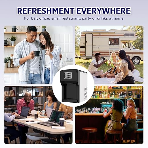 3 in 1 Water Dispenser with Ice Maker, Ice Maker Countertop, Bullet Ice, Crushed Ice, Water Cooler, 44Lbs/24H, 12 Ice/6Min, Self-Cleaning, 4Lbs Ice Storage, Home/Kitchen/Party/RV (Touchscreen)-Ruum Studio Home