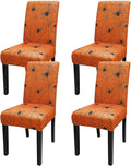 JQinHome Halloween Orange Dining Chair Slipcover, Spider Web Chair Covers Set of 4 ，High Stretch Washable Chair Protector Cover for Dining Room, Kitchen,Home Party,Wedding Ceremony(Orange, 4PC)-Ruum Studio Home