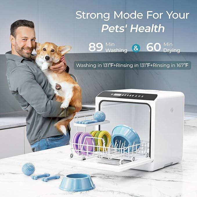 EUHOMY Countertop Dishwasher with 5L Built-in Water Tank& Inlet Hose Portable Mini Dishwashers with 6 Programs for Small Apartments, Dorms and RVs,High-Temp& Air-Dry Function, No Hookup Needed-Ruum Studio Home