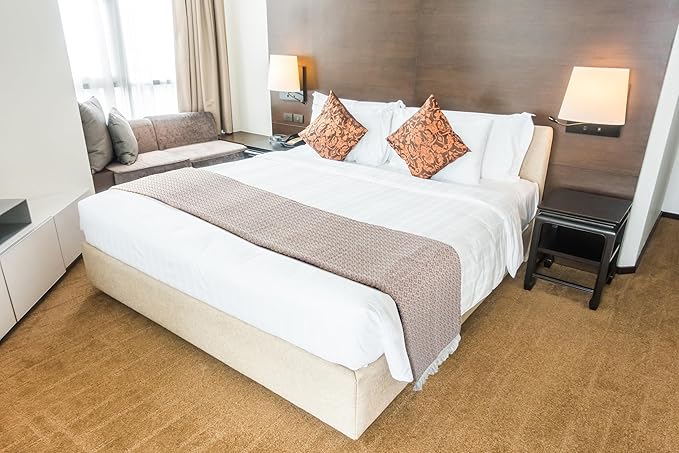 Gold Case Throw Blanket for Bed – 100% Recycled Turkish Cotton Bed Blanket – Decorative Throw Cotton Blankets for Living Room & Bedroom – Elegant Beige Woven Queen Blankets – 90x90-Ruum Studio Home