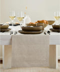 Solino Home Linen Natural Table Runner 60 Inches - 100% Pure Linen Short Table Runner 14 x 60 Inch Ideal for Dresser and Coffee Tables - Fall, Autumn, Thanksgiving - Fete-Ruum Studio Home
