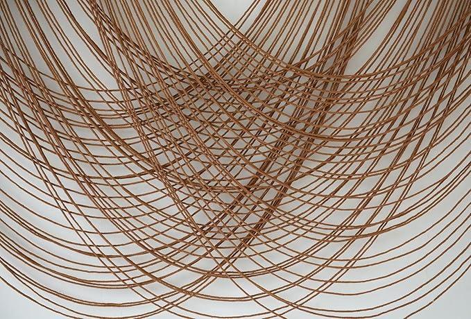 Large Macrame Wall Hanging Brown Die-Dyed 59.00" W x 31.00" L Boho Wall Decor Yarn Tapestry Craftsmanship Home Macrame Wall Decor-Ruum Studio Home
