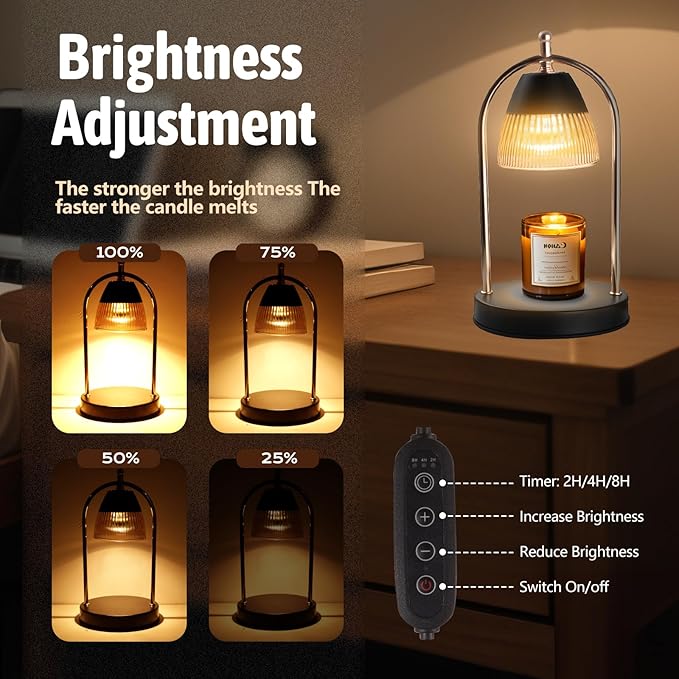 GEEZO Fragrance Candle Warmer Lamp，Electric Candle Warmer with Timer & Dimmer，Mom Christmas Birthday Gifts for Women, House Warming Gifts New Home Bedroom Decor-Ruum Studio Home