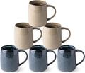 GBHOME Large Ceramic Coffee Mugs Set of 6, 18oz Handmade Stoneware Coffee Mugs Set for Latte/Cappuccino/Hot Cocoa, Dishwasher & Microwave Safe, Multi-Color-Ruum Studio Home