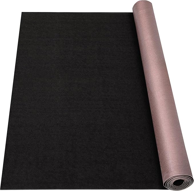 Marine Carpet - 6 FT x 10 FT Black Indoor Outdoor Rug (0.2" Thick) with Water-Proof TPE Backing, Non-Slip Outdoor Marine Carpet Roll for Home, Patio, Porch, Deck-Ruum Studio Home