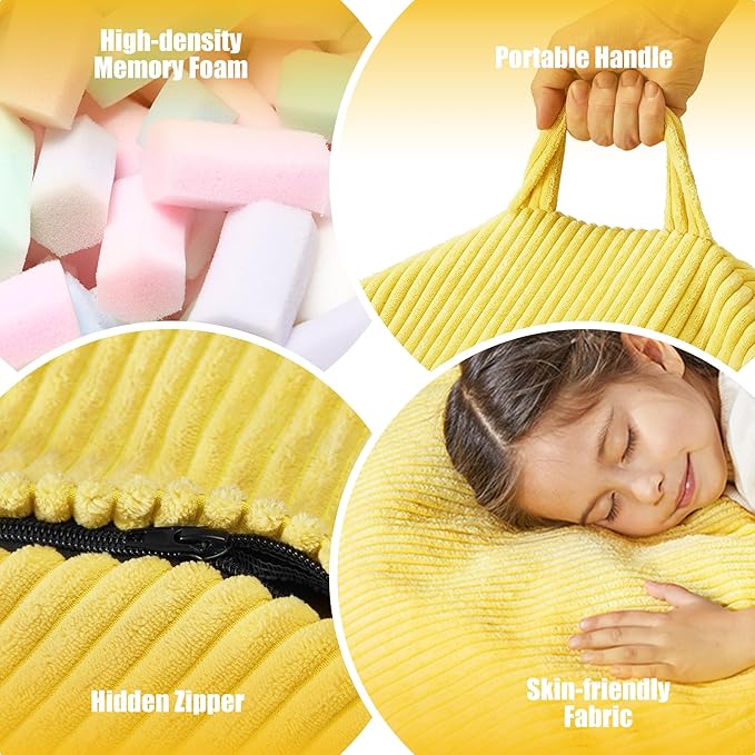 Hobestluk 3.5FT Bean Bag Chair Adult Bean Bag Chair Large Bean Bag Chair with Filler Included Teardrop Bean Bag with Removable Cover for Bedroom Living Room - (Large, Yellow)-Ruum Studio Home