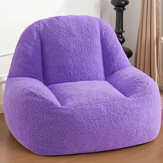 Homguava Bean Bag Chairs for Adults,Giant Beanbag Couch Adult Bean Bag Chair with Filler Included,Modern Lazy Sofa Comfy Chair for Living Room(Purple)-Ruum Studio Home