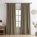 RAIN CITY Extra Wide Blackout Curtains 2 Panels Set,70 Inch Wide Back Tab Pleated Curtains with Hooks Track System,Energy Efficinet Drapes for Dining Room Hoom Office 70x108 in Length,Linen Brown-Ruum Studio Home