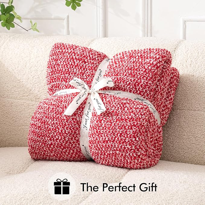 MIULEE Red Super Soft Throw Blanket for Couch, Cozy Fluffy Warm Blankets Lightweight Knit Throw Blankets for Sofa, Bed, Chair, Living Room, Camping, Picnic, 50 x 70 inch-Ruum Studio Home