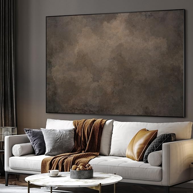 SIGNWIN 46"x60" Extra Large Framed Wall Art Neutral Cloudy Abstract Illustration, Soft Atmospheric Design for Home Living Room Bedroom Decor (Frame Assembly Required)-Ruum Studio Home