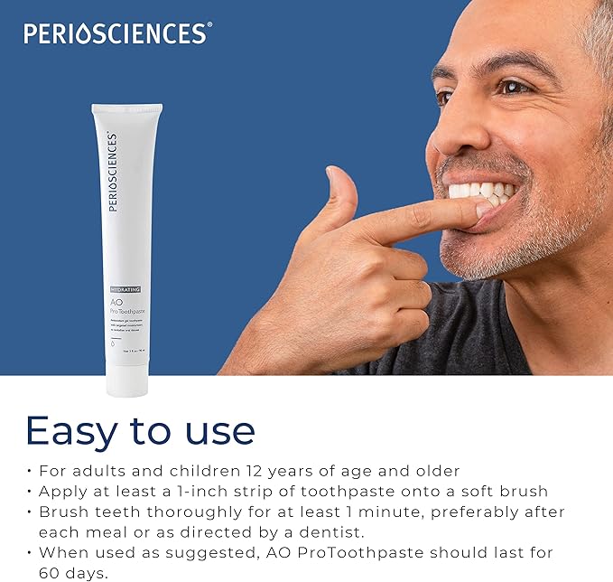PerioSciences AO ProToothpaste Hydrating with Nano Hydroxyapatite 3 fl oz / 90ml - Pack of 2-Ruum Studio Home