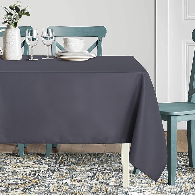 sancua Square Tablecloth - 54 x 54 Inch - Stain and Wrinkle Resistant Washable Polyester Table Cloth, Decorative Fabric Table Cover for Dining Tables, Buffet Parties and Camping, Grey-Ruum Studio Home