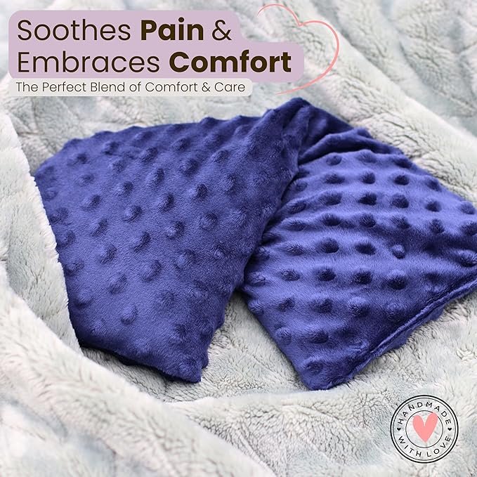 Microwave Heating Pad for Cramps, Aches & Pains - Weighted Microwavable Heating Pad – Moist Heat Therapy for Back, Neck, and Shoulders – Made in USA with Lavender, Flaxseed, and Buckwheat-Ruum Studio Home