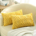 decorUhome Throw Pillow Covers 12x20 Inch Set of 2, Soft Plush Decorative Faux Fur Mustard Yellow Solid Couch Pillow Covers, Accent Farmhouse Neutral Lumbar Euro Pillow Cases for Sofa Bed Living Room-Ruum Studio Home