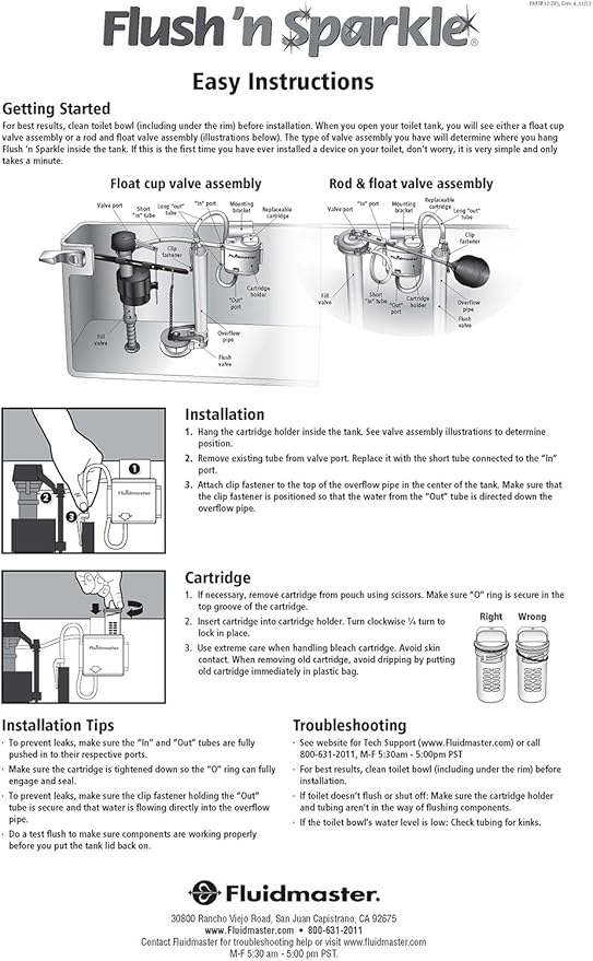 Fluidmaster 8202P8 Flush 'n Sparkle Automatic Toilet Bowl Cleaning System Refills, BioBalance Septic 2-Pack-Ruum Studio Home
