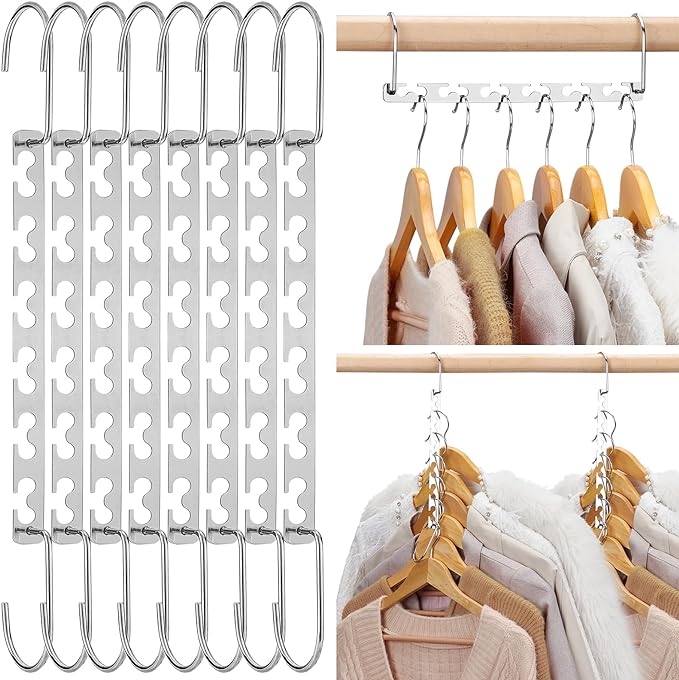 HOUSE DAY Space Saving Hangers for Clothes 12 Pack, Heavy Duty Hanger Organizer 30 Lbs Capacity, Metal Magic Hanger, Sturdy Multi Hangers, Closet Space Saver Closet Organizers and Storage-Ruum Studio Home