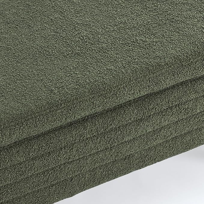Furniliving 46” Storage Benches, End of Bed Bench with Button-Tufted Large Upholstered Storage Ottoman Teddy Window Bench with Storage Shoe Cabinet Bench, for Bedroom, Entryway, Closet, Green-Ruum Studio Home