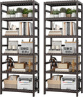 FOTOSOK 6-Tier Bamboo Shelf Set of 2, Bamboo Bookcase with Adjustable Shelves, Free Standing Storage Shelf Unit and Plant Flower Stand, Tall Large Bookshelf for Kitchen, Bathroom, Home Office, Vintage-Ruum Studio Home