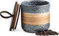 Ceramic Jar with Lid Airtight, Coffee Container Kitchen Food Storage Jars for Spice Sugar Tea Bag, Stackable Decorative Jars for Countertop, Grey & 18oz-Ruum Studio Home