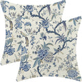 CXMEIFLY Spring Floral Birds Pillow Covers 16 x 16 Inch Set of 2 for Chinoiserie Flowers Decor Throw Pillows Blue and White Plant Outdoor Decorative Cushion Cases for Couch Bed Decorations-Ruum Studio Home