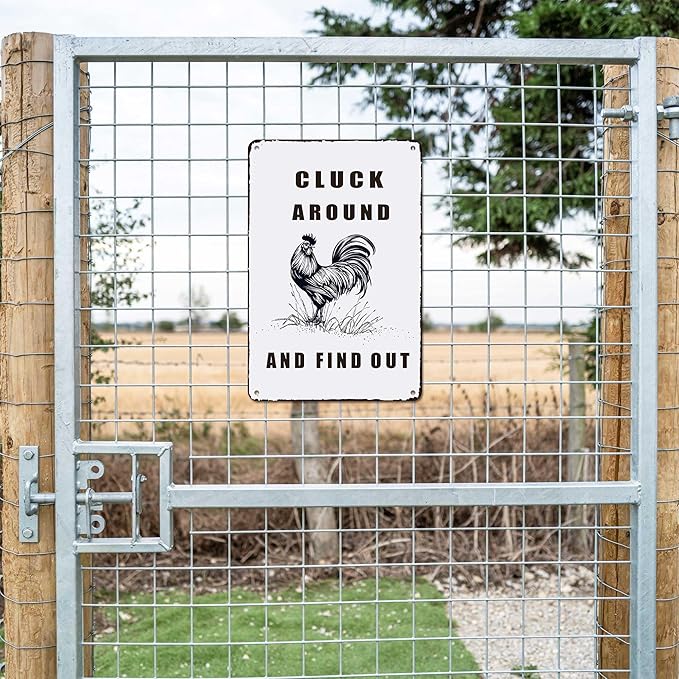 Chicken Coop Accessories Metal Signs,Funny Chickens Tin Signs - Chicken Decor Farmhouse Wall Decor,Chickens Gifts Rustic Farm House Decorations for Home/kitchen/Outdoor Garden-Ruum Studio Home